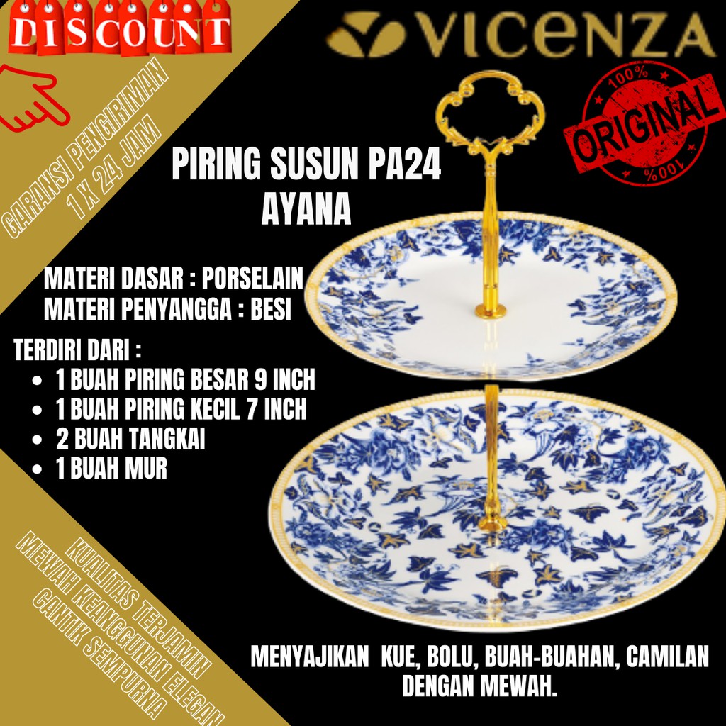 Jual Piring Susun Kue Buah Vicenza Pa Piring Hias Cantik Piring Saji