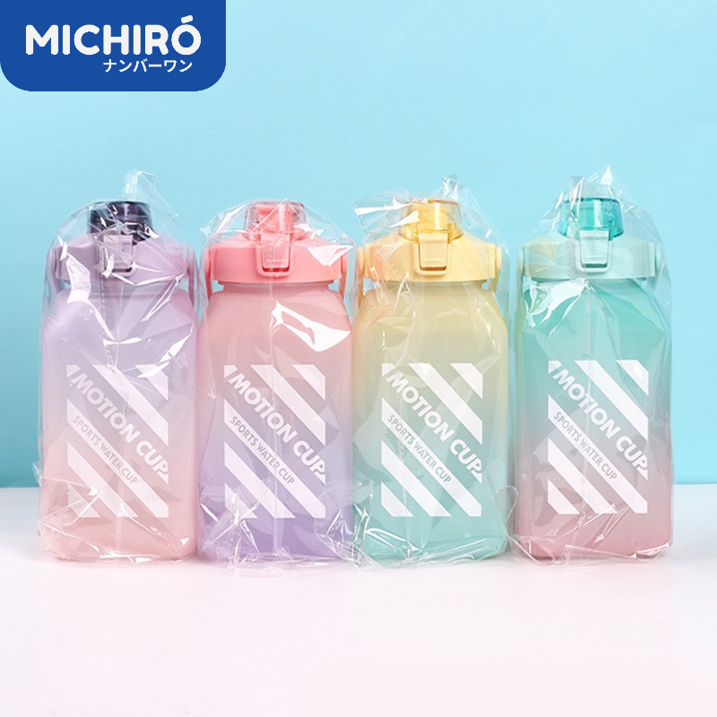 Jual Michiro Botol Minum Viral Gradiasi 2 Liter Botol Minum Kotak