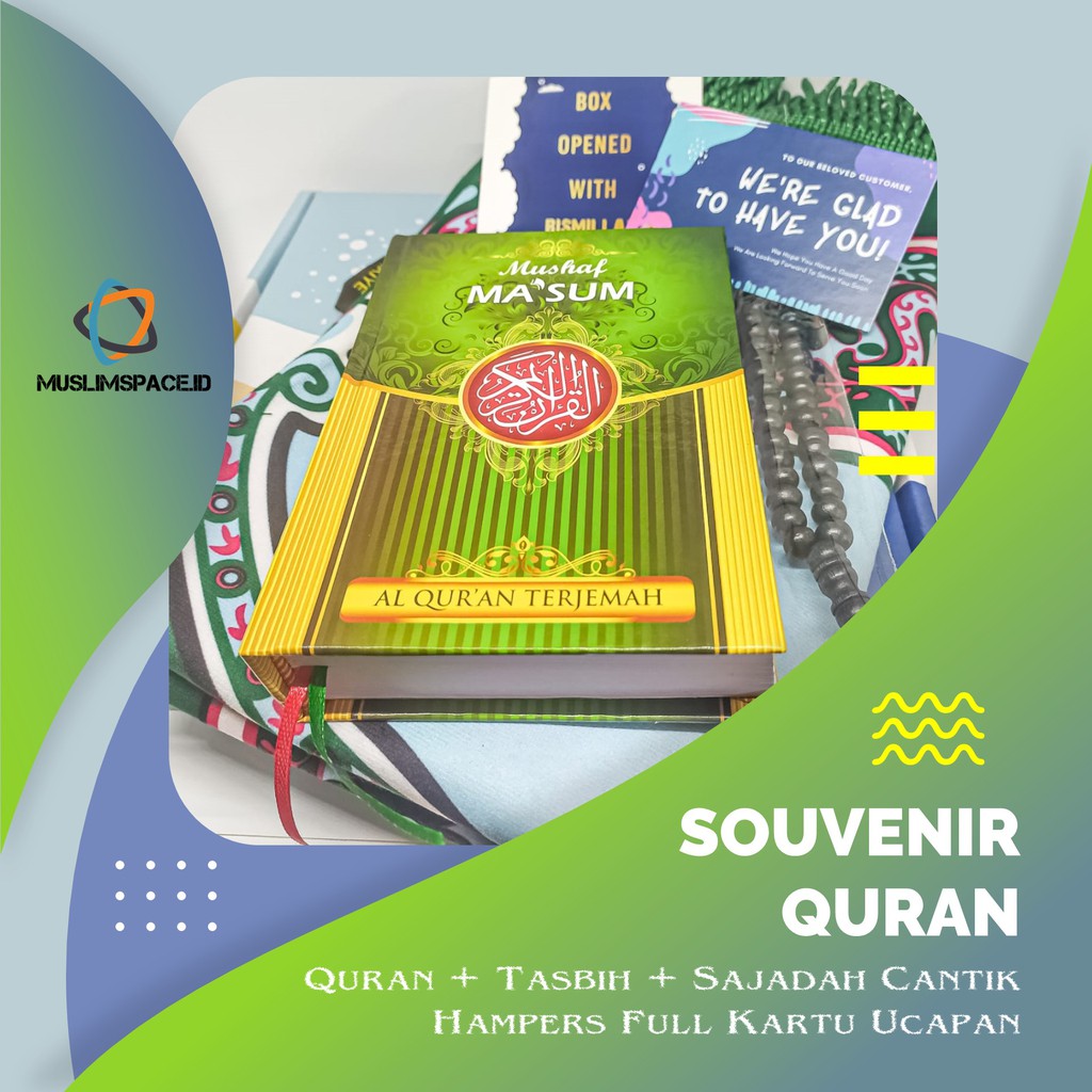 Jual Paket Hampers Parcel Souvenir Al Quran A6 Terjemah Sajadah Tasbih