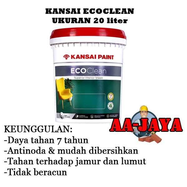 Jual Cat Tembok Kansai Ecoclean Cat Interior Liter Shopee Indonesia