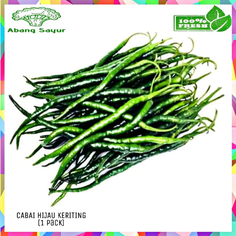 Jual Sayur Sayuran Cabe Cabai Hijau Ijo Keriting Segar Fresh 1 Pack