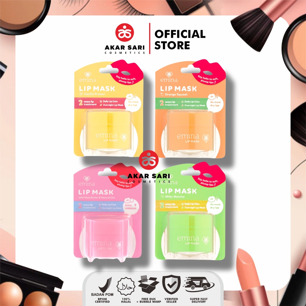 Jual EMINA LIP MASK STRAWBERRY VANILLA PRETZEL ORANGE SQUASH