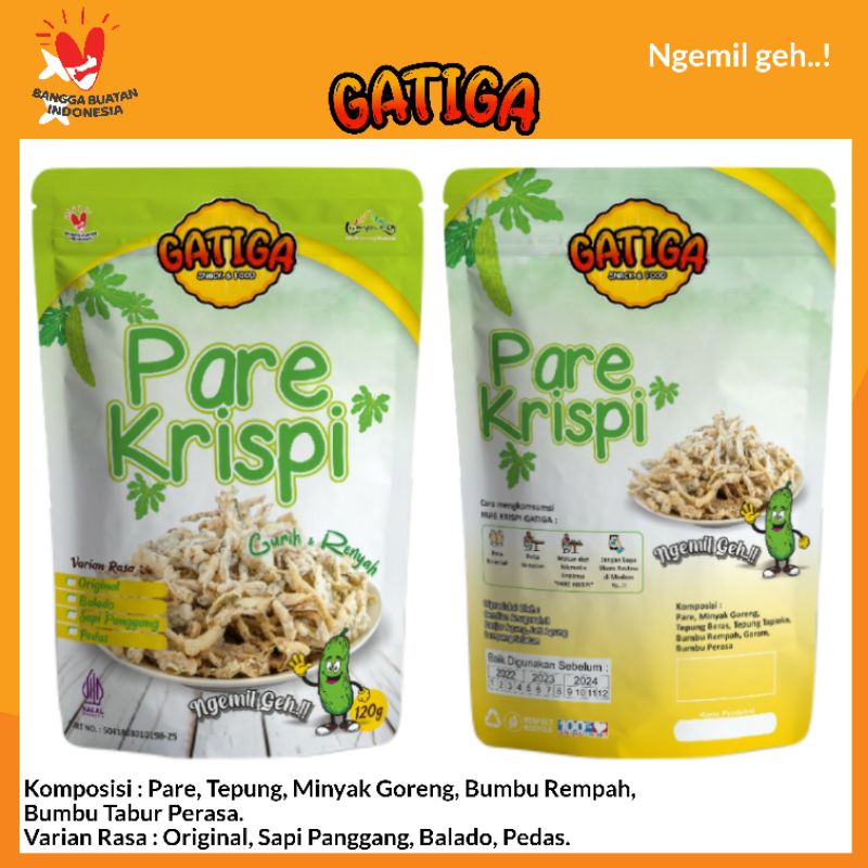 Jual Pare Krispi Gatiga Keripik Pare Gurih Enak Renyah Snack Cemilan