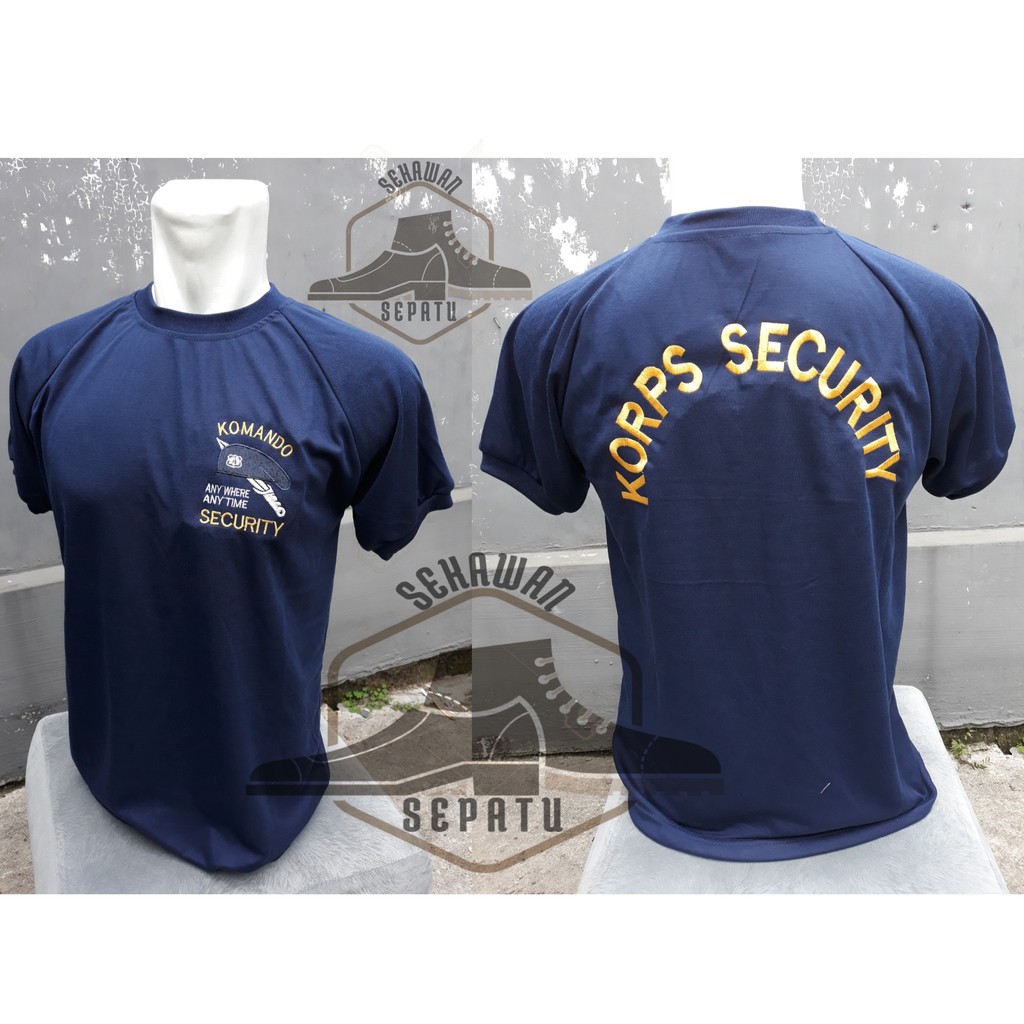 Jual Kaos Satpam Biru Dongker Kaos Dalam Security Gada Pratama Shopee