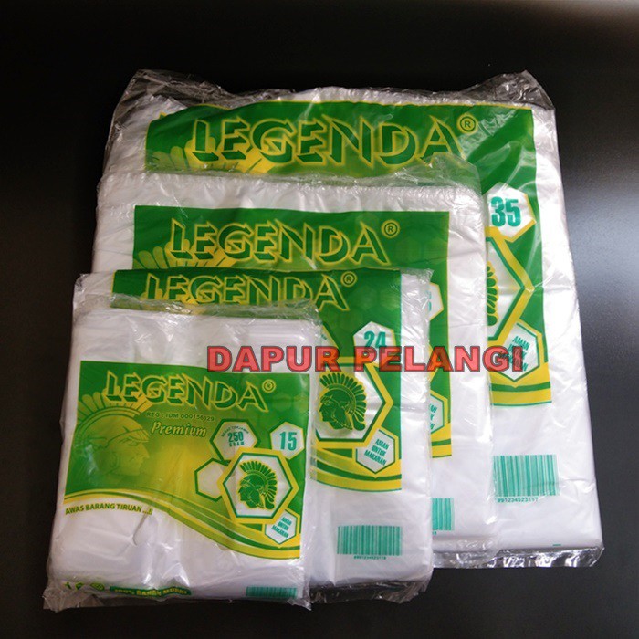 Jual Kantong Plastik Kresek HD Los Putih Bening Legenda Hijau Uk 15 35