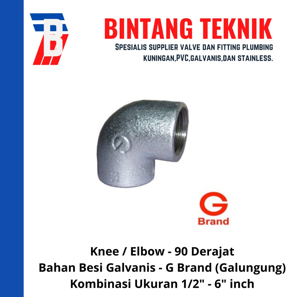 Jual Knee Elbow Inch Besi Galvanis Galungung G Brand