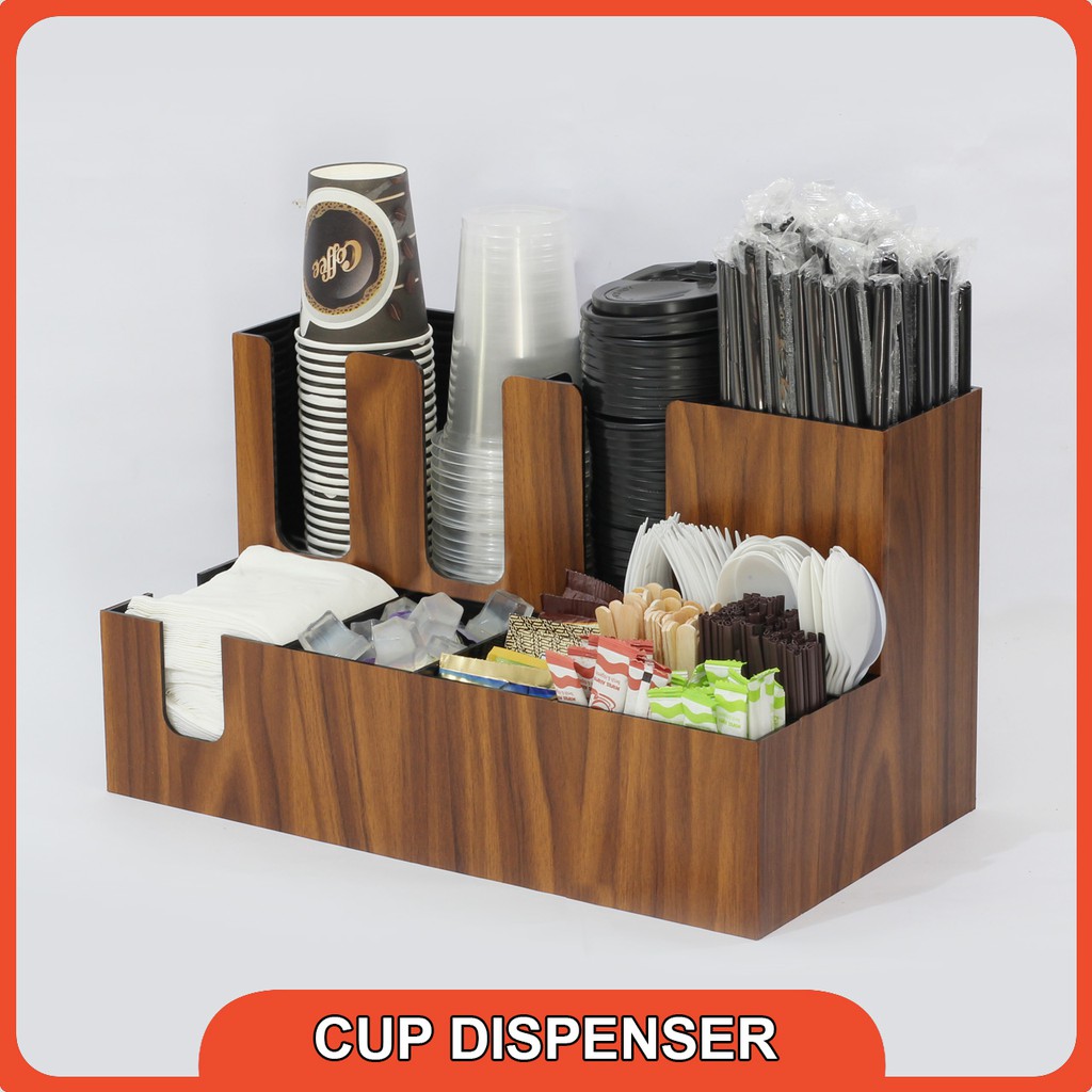 Jual Rak Akrilik Paper Cup Sederhana Complete Model C Special Wooden