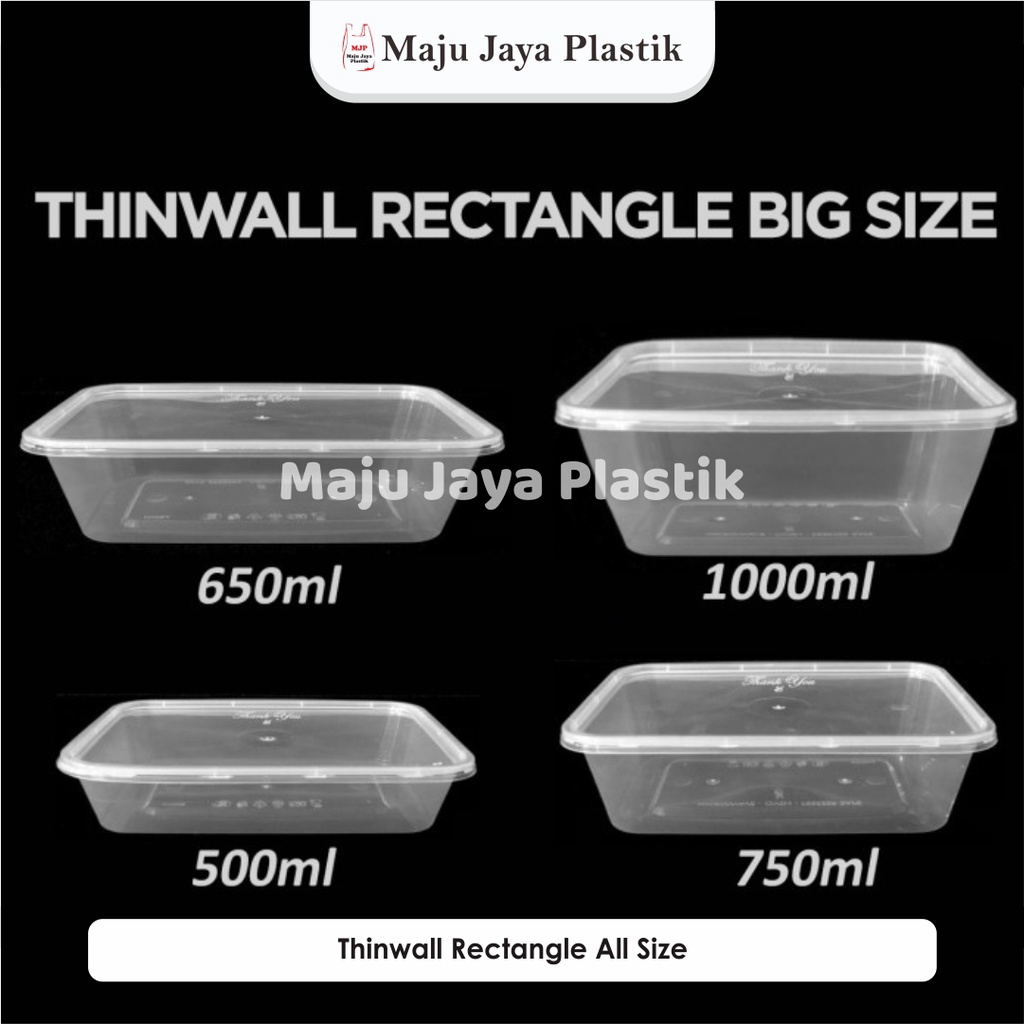 Jual Thinwall 650 750 1000 Isi 25pcs KLIR OTI DM Kotak Makan Plastik