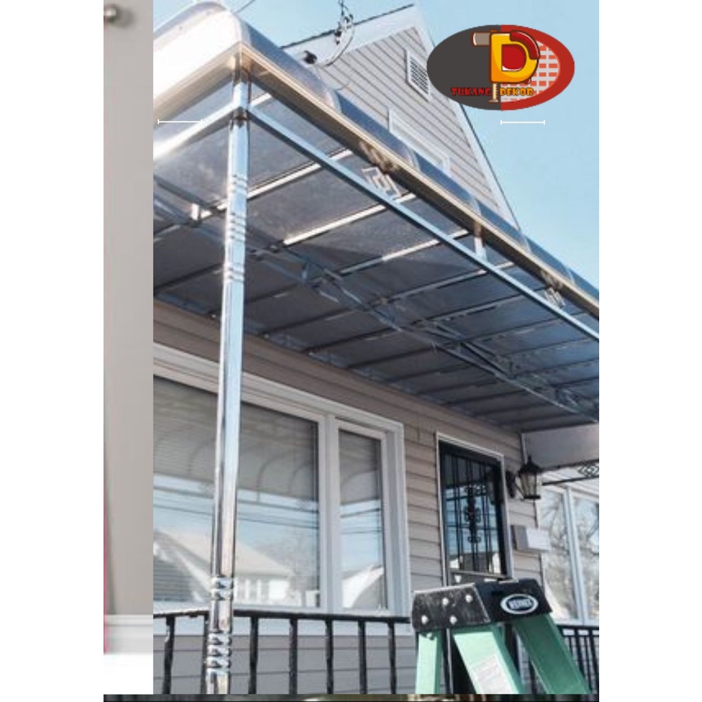 Jual KANOPI STAINLESS Atap Spandek Alderon Polycarbonate Solar Tuff