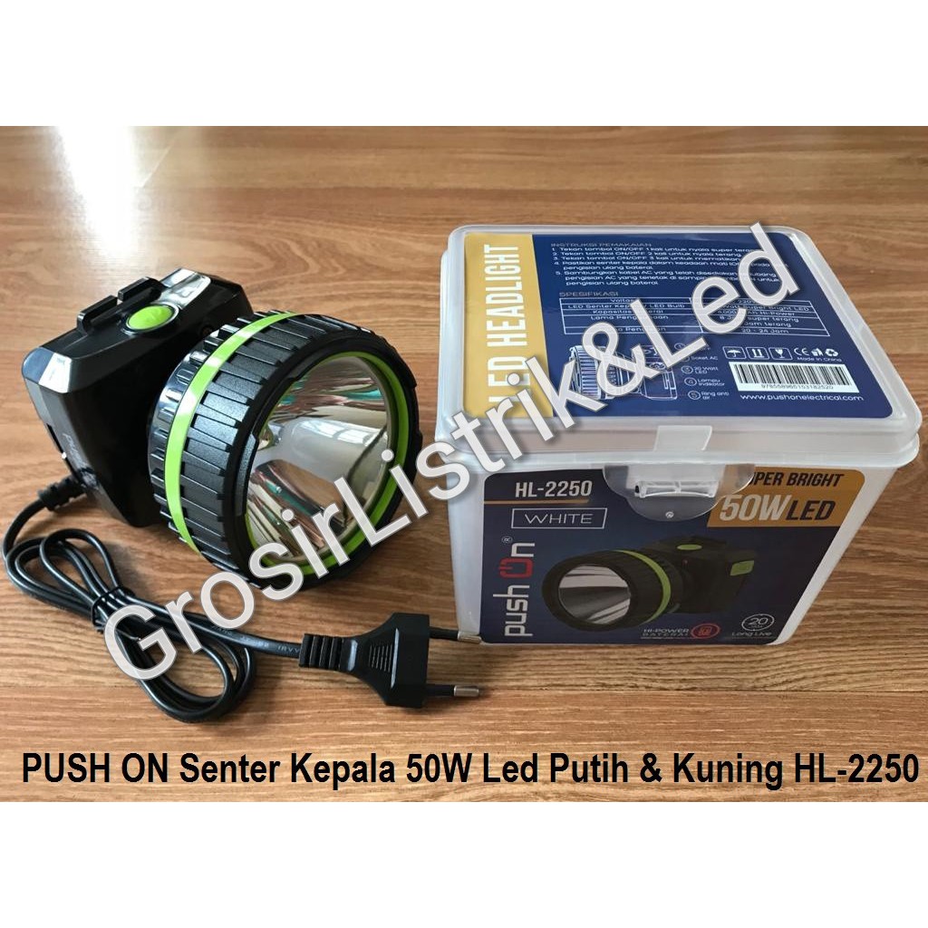 Jual Senter Kepala Berkemah Led Superterang Push On Senter Kepala W