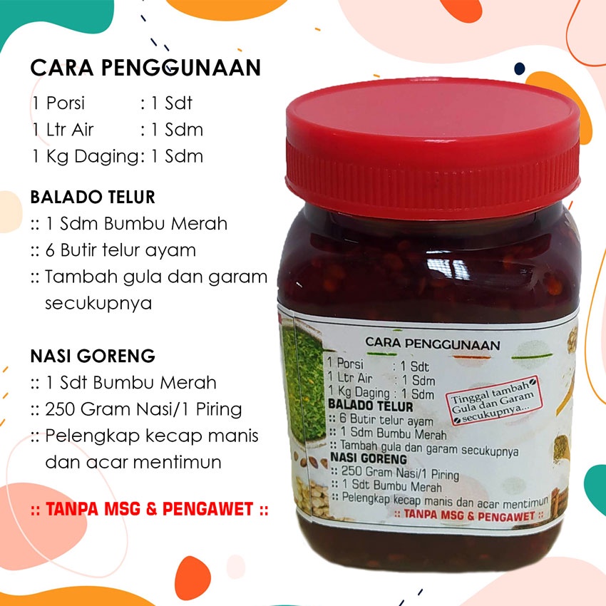 Jual BUMBU DASAR MERAH ORGANIK Masak Ngga Perlu Nguleg Langsung