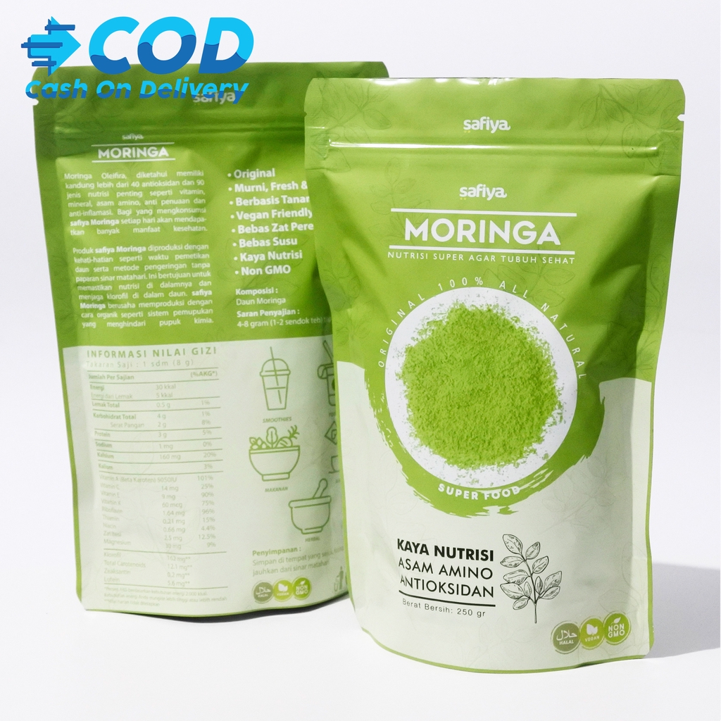 Serbuk Daun Kelor 100 Gr Bubuk Moringa Original SAFIYA HERBAL Shopee