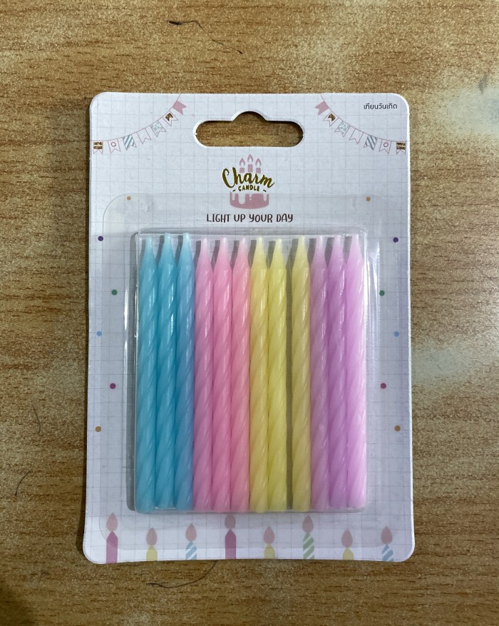 Jual Lilin Ulir Batang No Pastel Colour Pc Pack Shopee Indonesia