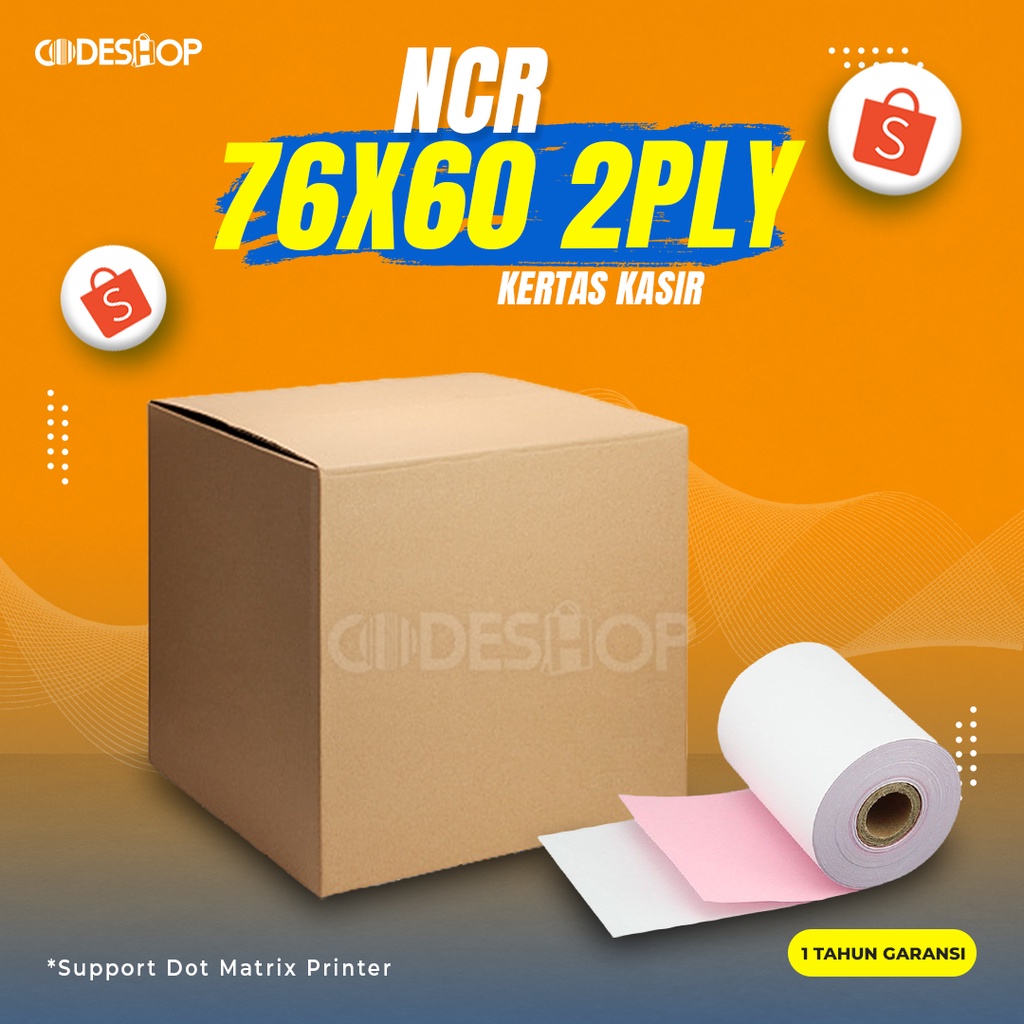 Jual 1 Dus Kertas HVS NCR 2 Ply 75 X 60 Mm Shopee Indonesia