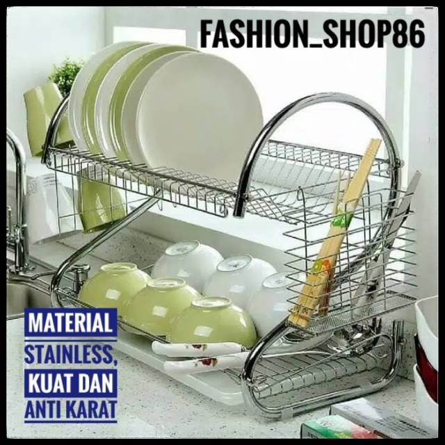 Jual Rak Dapur Rak Piring Susun Layer Dish Drainer Layer Dish