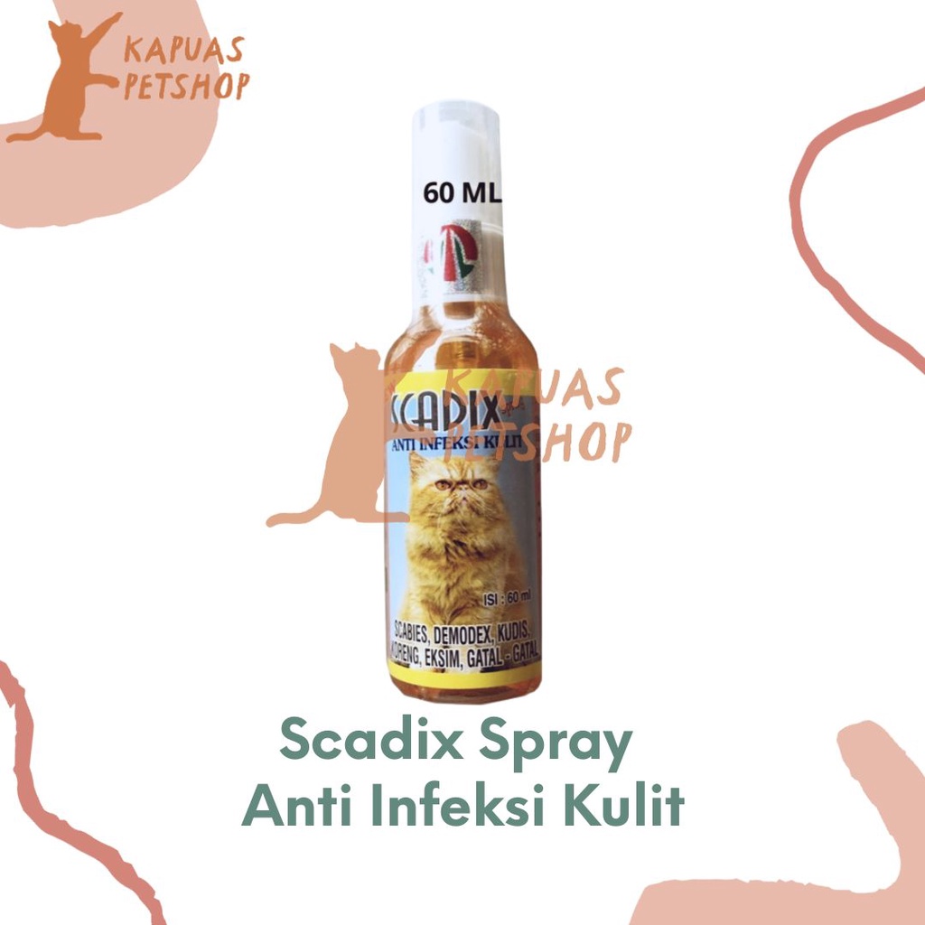 Jual Scadix Spray Obat Kucing Anti Infeksi Kulit 60ml Shopee Indonesia