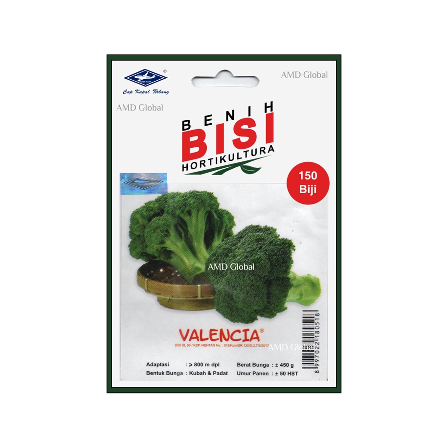 Jual Benih Bunga Kembang Brokoli Broccoli Valencia Bisi Cap Kapal