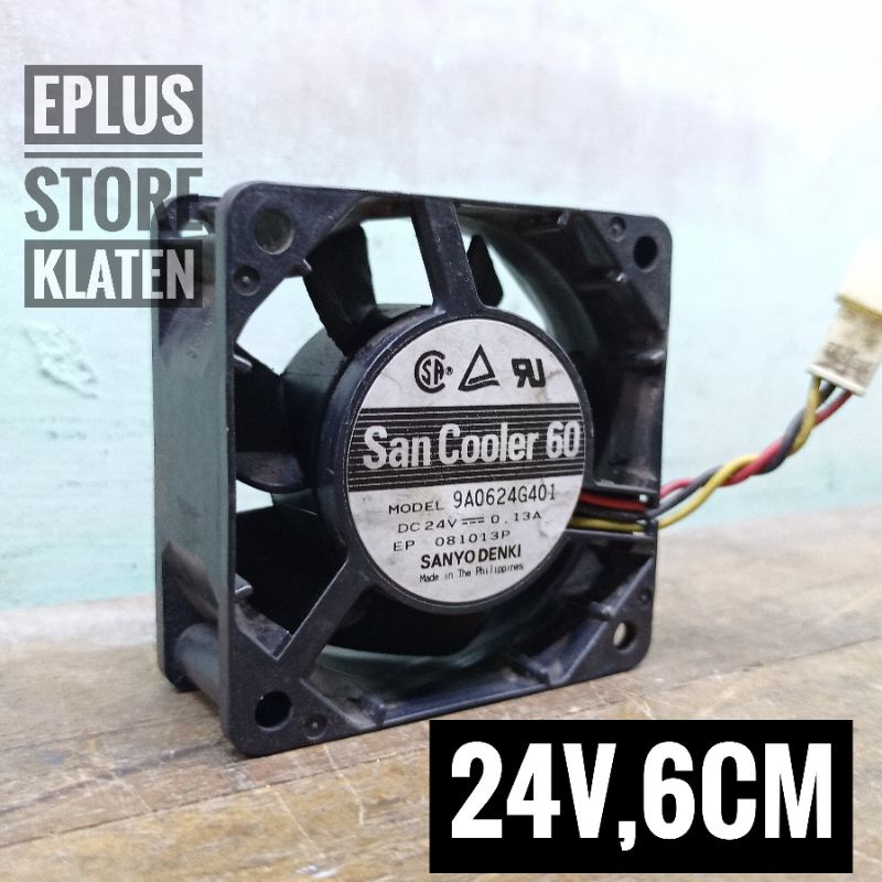 Jual Kipas Fan Dc 24v 6cm San Cooler 60 Sanyo Denki 24 Volt Kp156