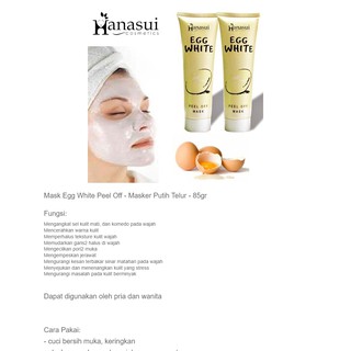 Jual Hanasui Masker Telur Hanasui Egg White Peel Off Mask Tube