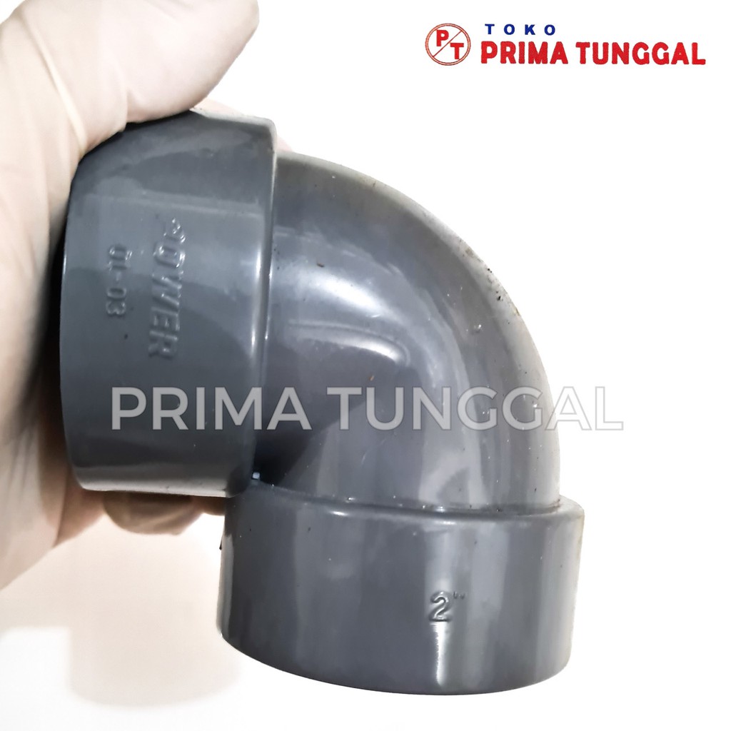 Jual Elbow PVC 2 D Elbo Knie Knee Keni Sambungan Pipa PVC Power