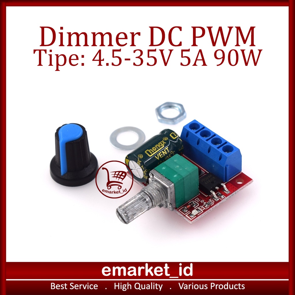 Jual Modul Dimmer DC PWM 4 5 35V 5A 90W LED Motor Speed Dimer