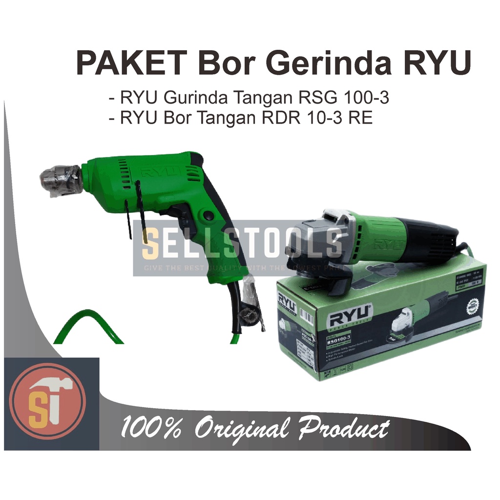 Jual Ryu Paket Bor Gerinda Bor Mm Bolak Balik Ryu Re Dan Mesin