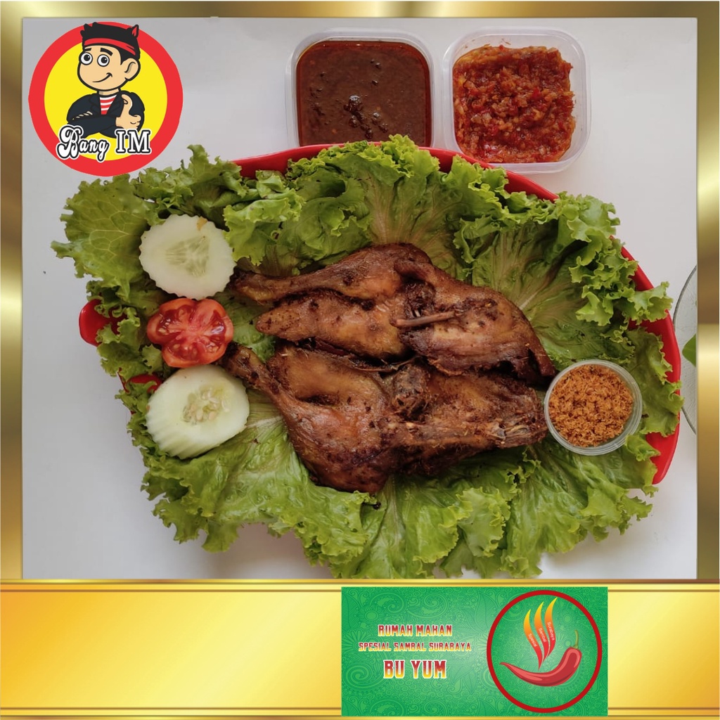 Jual Bebek Bumbu Hitam Madura Bu Yum Spesial Sambal Surabaya Porsi