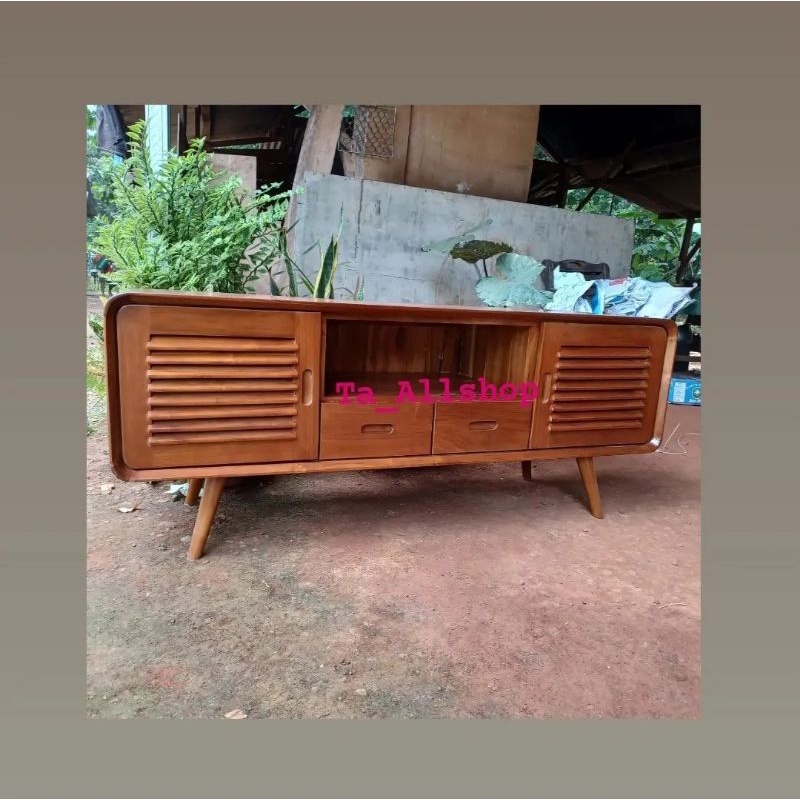 Jual Meja Tv Cabinet Buffet TV Minimalis Kayu Jati Indonesia Shopee