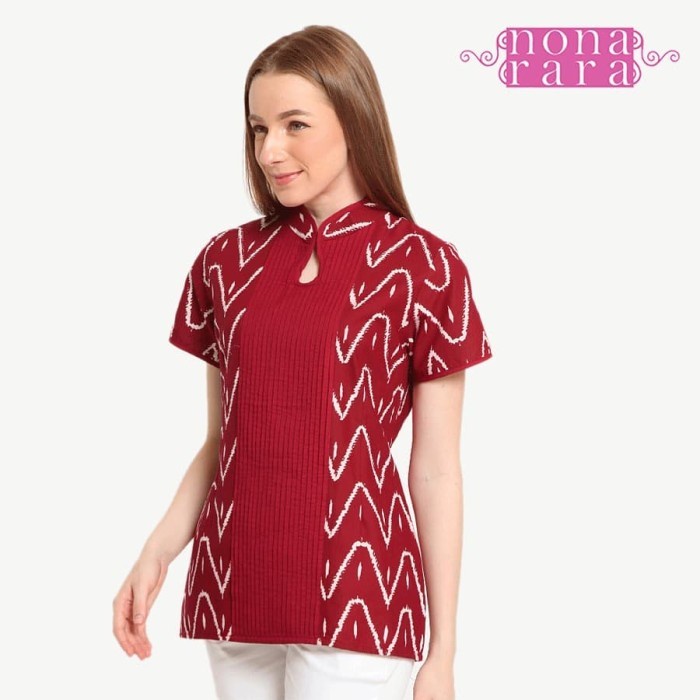 Jual Batik Blouse Baju Blouse Batik Wanita Modern Nona Rara Lipit