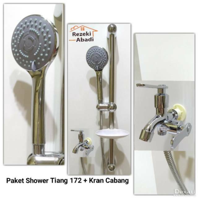 Paket Shower Tiang 172 Bulat 3 Sistem Shower Mandi Handshower