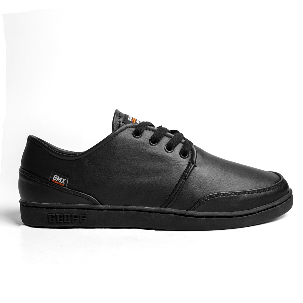 Jual Sepatu Geoff Max Authentic Leather All Black Shopee Indonesia