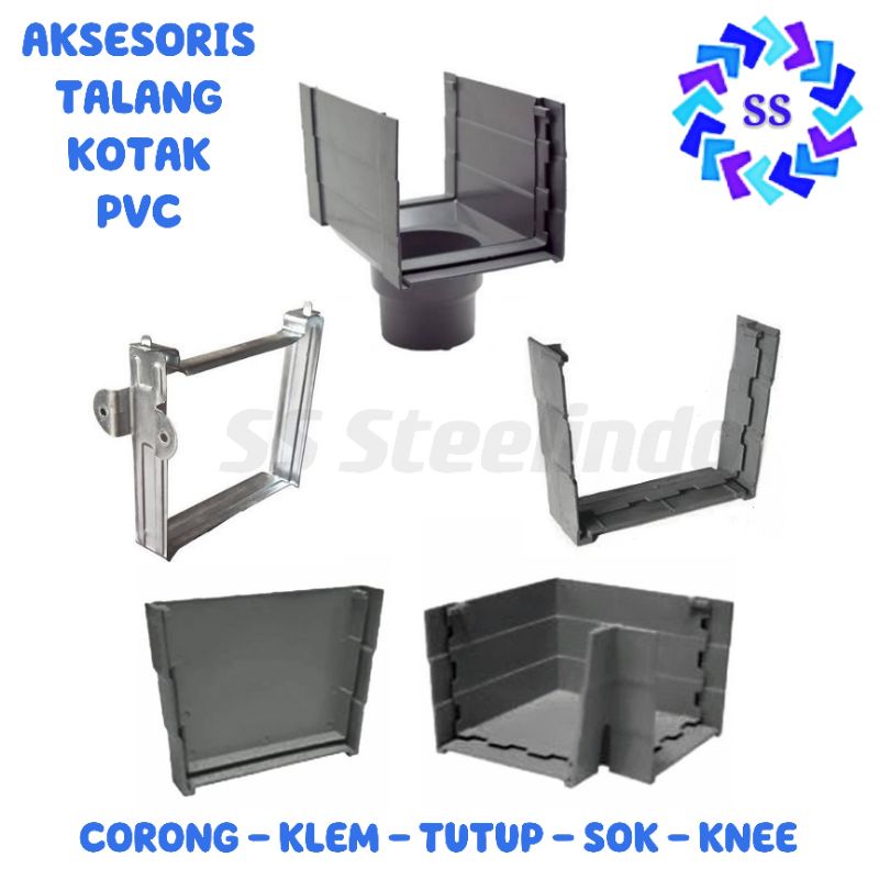 Jual Perlengkapan Aksesoris Talang Air Pvc Kotak Corong Klem Knee