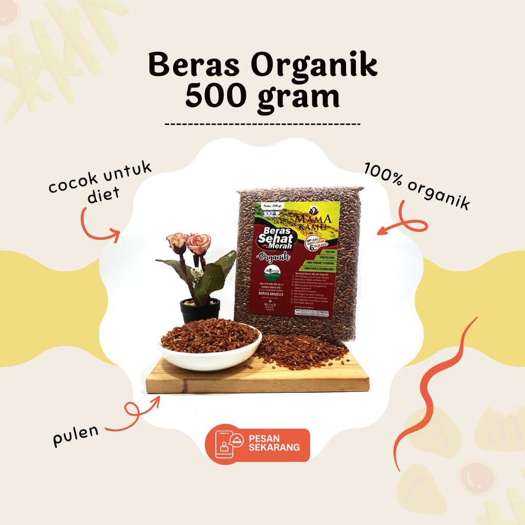 Jual Beras Organik Gram Mama Kamu Beras Merah Beras Menthik