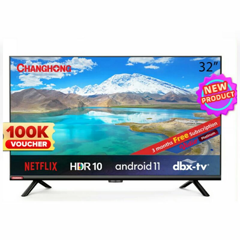 Jual Changhong 32 Inch L32G7N Newest Android 11 Frameless Smart TV