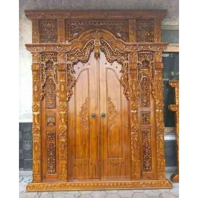 Jual Pintu Gebyok Ukir Kayu Jati Finishing Pintu Gapuro Ukiran Jepara