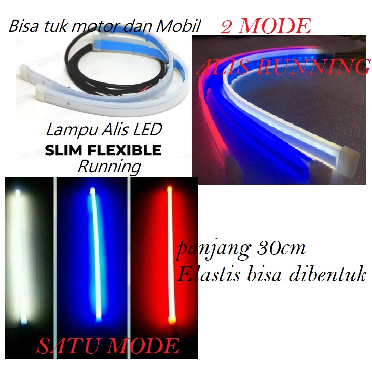 Jual LAMPU LED ALIS ELASTIS 1 MODE LED ALIS 2 MODE RUNNING UNIVERSAL