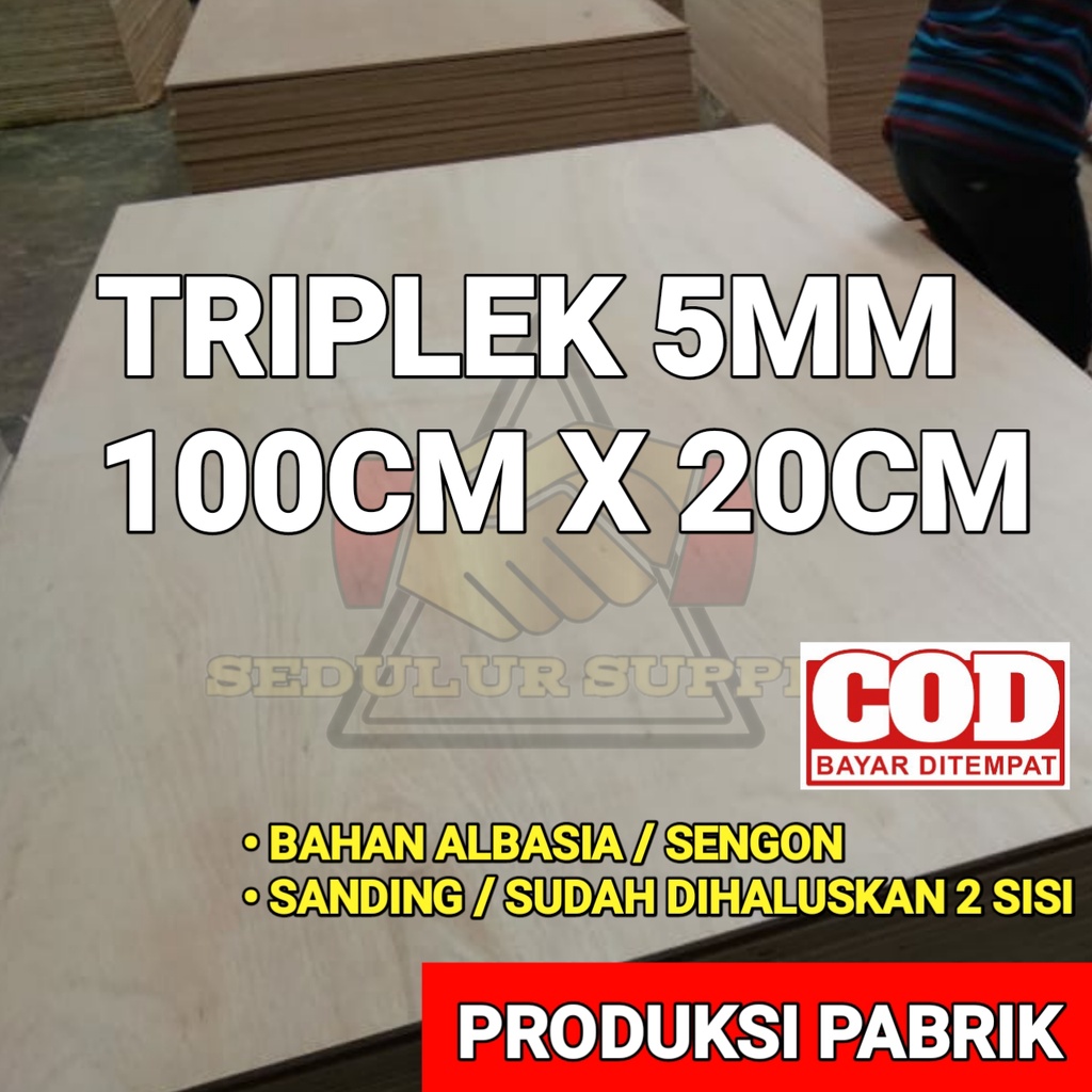 Jual TRIPLEK 5mm MULTIPLEK 5MM ALBASIA UTY UKURAN 100 X 20cm