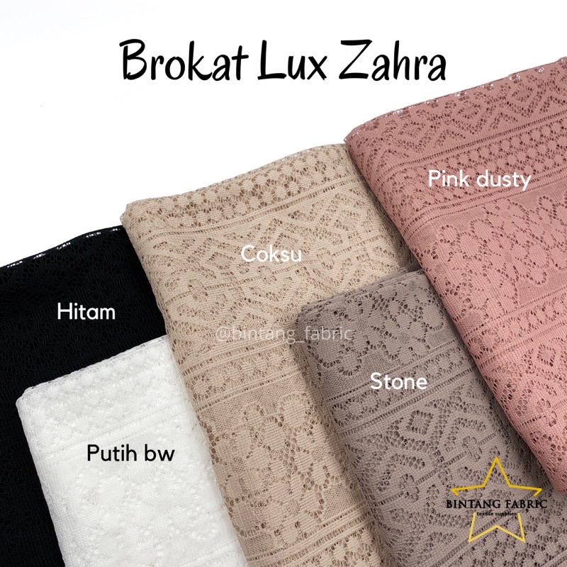 Jual Bahan Kain Brokat Brukat Zahra Bunga Salur Per 0 5 Meter Shopee