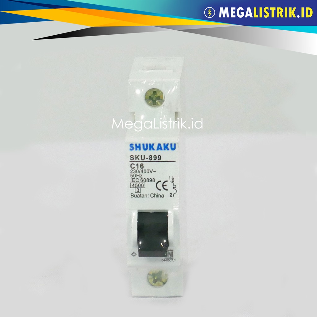 SHUKAKU MCB 1P 16A 1 PHASE 16 AMPERE 16 A C16 SKU 899 SNI Shopee