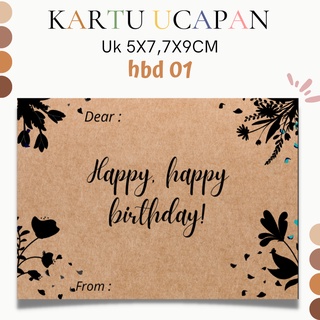 Jual KARTU UCAPAN ULANG TAHUN HBD ULTAH HAPPY BIRTHDAY KERTAS KRAFT UK