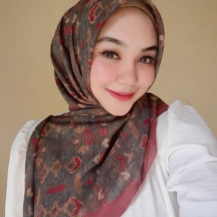 Jual Ethnic Series Maroon Ninano Label Hijab Segi Empat Motif Voal