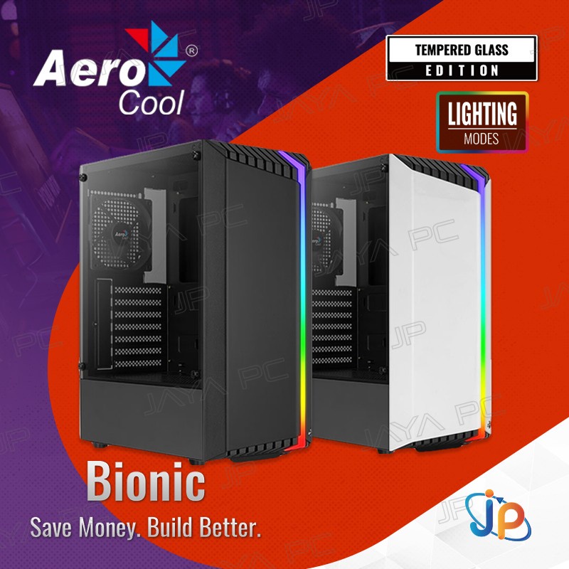 Jual Aerocool Gaming Cpu Case Bionic V Tempered Glass Chassis