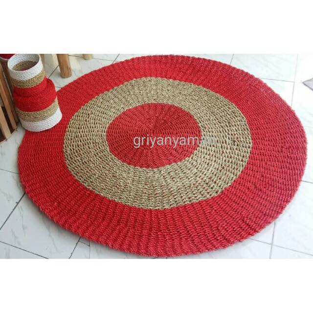 Jual Karpet Anyaman Bulat 100 Cm Rug Seagrass Bisa Request Warna