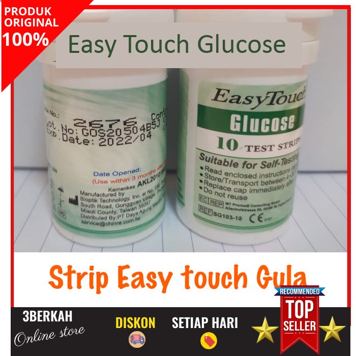 Jual Strip Easy Touch Easytouch Gula Darah Isi Pc Stik Test Cek