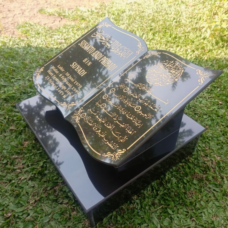 Jual BATU NISAN GRANIT 30X40 BENTUK BUKU LEMPENGAN SAJA Shopee