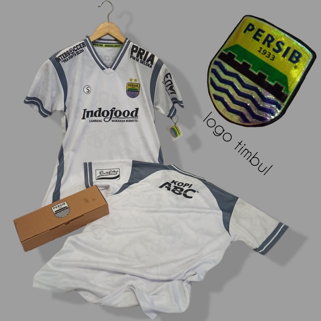 Jual JERSEY PERSIB AWAY LOGO TIMBUL JERSEY PERSIB PUTIH MUSIM 2021 2022