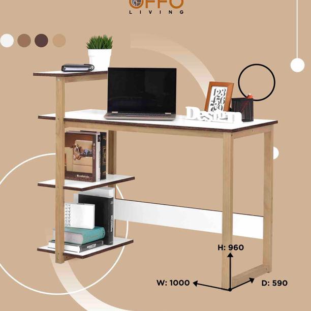 Jual OFFO LIVING Furniture Meja Tulis Meja Belajar Dengan Rak Buku