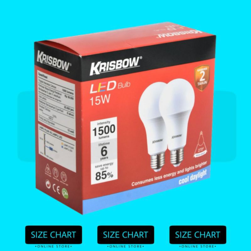 Jual Krisbow Bulb Lampu Bohlam Led Watt Putih Set Isi Shopee