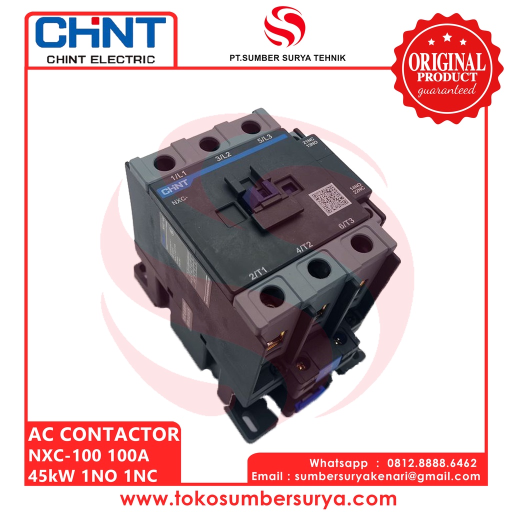 Jual Kontaktor Contactor NXC 100 NXC100 3P 100A 45kW CHINT Shopee