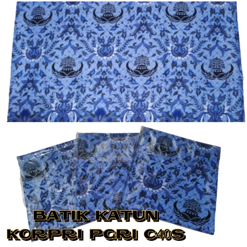 Jual Kain Batik Korpri Katun C S Pns Guru Per Pis Per Pcs Shopee